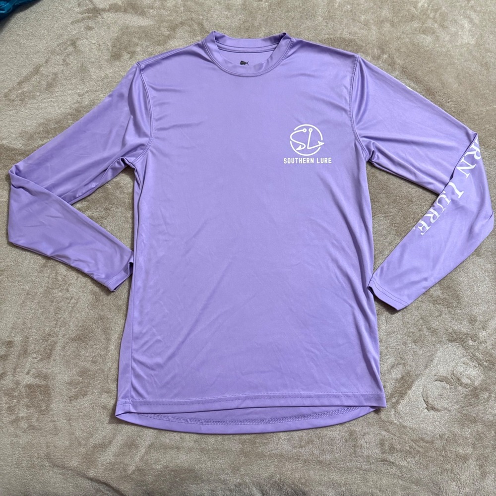 Southern Lure Mens Purple Partyapple Performance Fishing Shirt Long Sleeve M